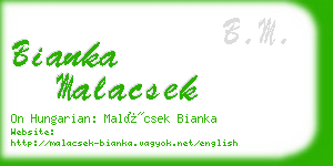 bianka malacsek business card